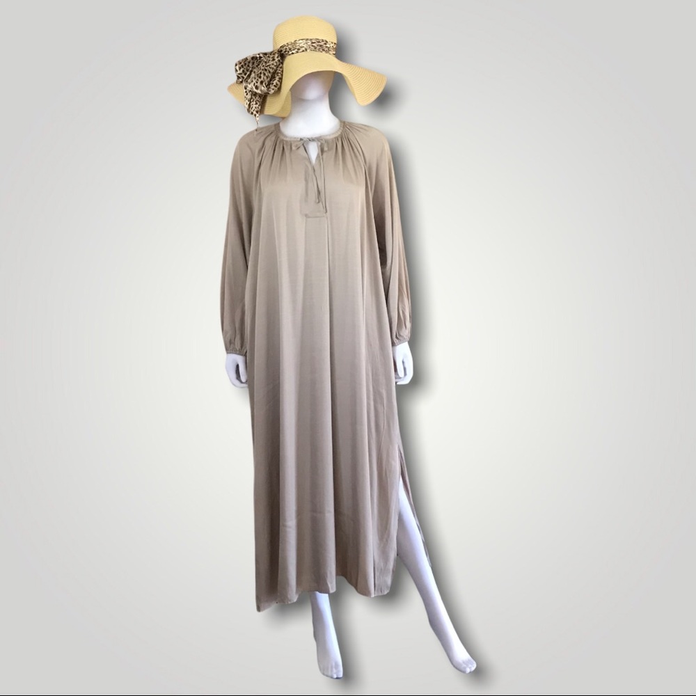 H&M Light Taupe Tunic Long Sleeve Dres